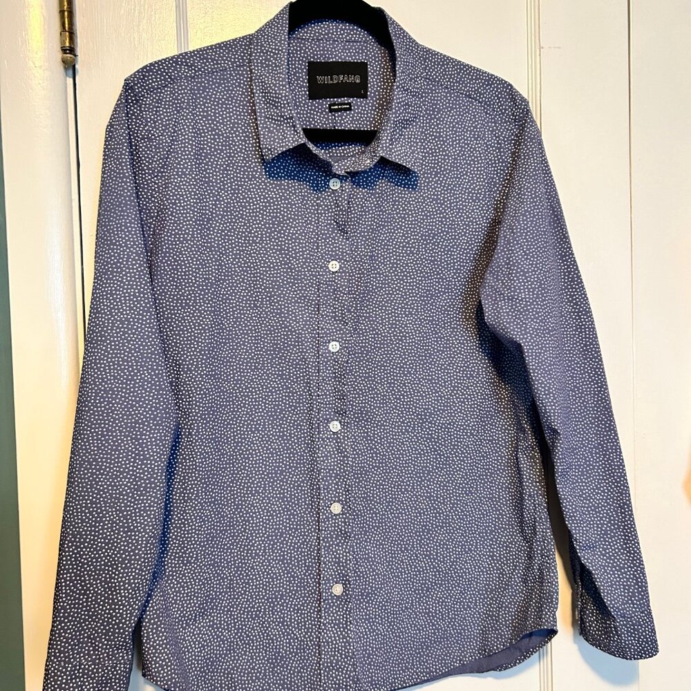 Wildfang Shirt Womens L/Unisex Essential Button-Up Long Sleeve Periwinkle